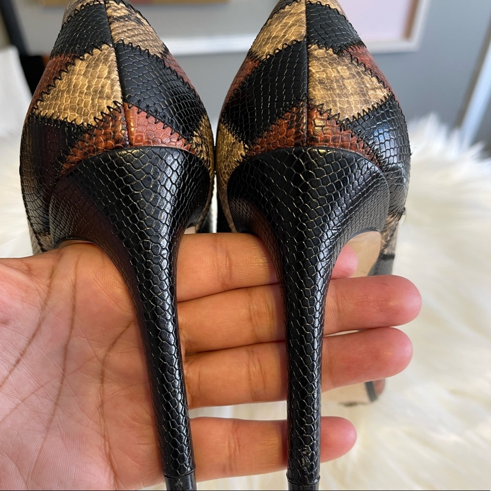 Zara Basic Black And Brown Patchwork Animal Print… - image 3